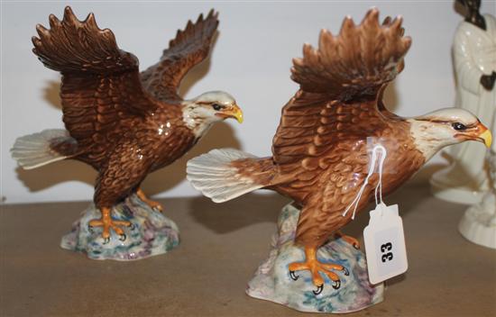 Two Beswick eagles